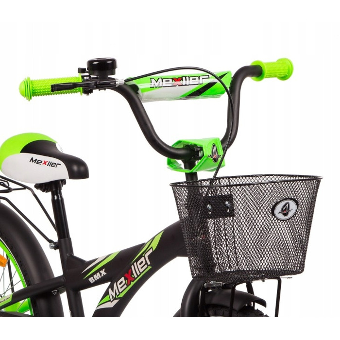 Дитячий велосипед Mexller BMX 20 дюймів, синій, з додатковими колесами