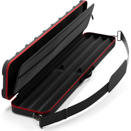 Чохол для більярдних київ Casemaster Parallax Guard 2x2, на 2 цілі киї (2 butts/2 shafts), міцний поліестер 600D Oxford, чорний з червоним