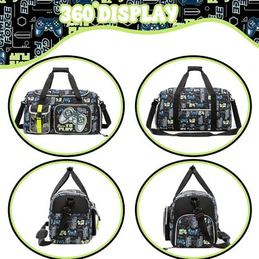 Дитяча спортивна сумка HTgroce з відділенням для взуття. Сумка для плавання, подорожей для дівчаток. Кольори: білий (сердечко), зелений (гра)