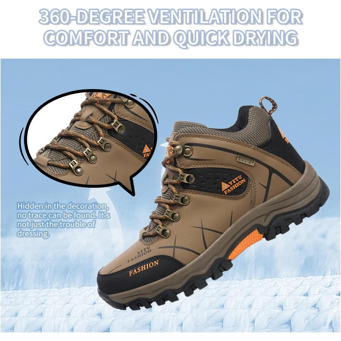 Черевики для хайкінгу чоловічі та жіночі, водонепроникні, туристичні черевики, outdoor взуття, зручні, легкі, для кемпінгу, зелені, 39 EU