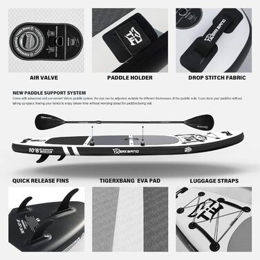 Надувний SUP-борд TIGERXBANG Defender-Pro, 320 см, чорний