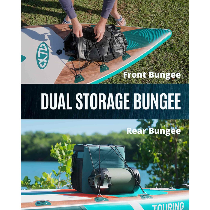SUP дошка ZLX 350x83 см, набір для Stand Up Paddling, зелена (під дерево), до 200 кг