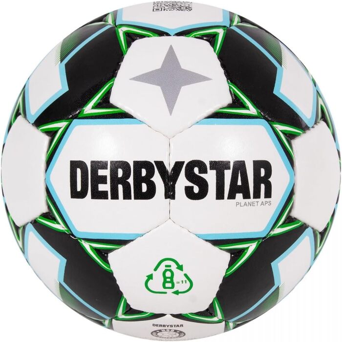 Футбольний м'яч DERBYSTAR Planet APS v21, біло-зелено-чорний, розмір 5
