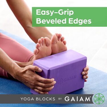 Килимок для йоги та пілатеса Gaiam Yogablock, м'який протиковзкий EVA-пінопласт без латексу, рожевий