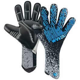 Воротарські рукавиці WVVOU для футболу, 4+3мм Latex Super Grip, професійні, дихаючі, чорно-сині, розмір 8