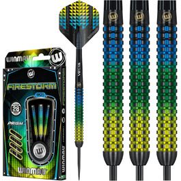 Дротики WINMAU Firestorm Profi вольфрамові Steeltip 28г з оперенням і шафтами
