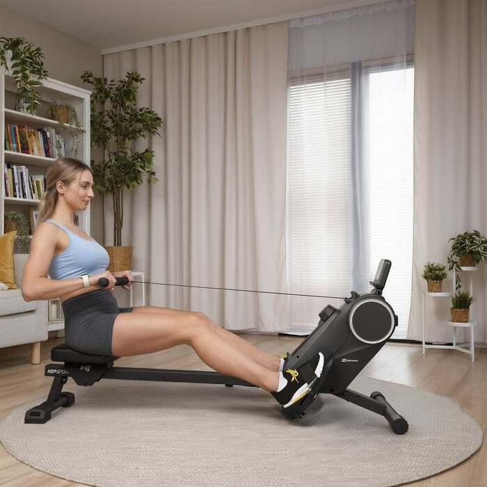 Гребний тренажер Hop-Sport HS-055R Creek магнітний чорний