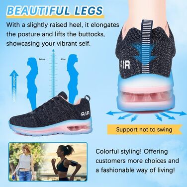 Жіночі кросівки для бігу та фітнесу: зручні, дихаючі, з амортизацією, розмір 38 EU, блакитний/рожевий колір