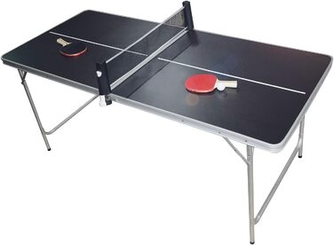Складний тенісний стіл PingPong BeerCup 180x80x76 см, портативний, з сіткою, 2 ракетки, тримачем для м'ячів і 6 м'ячами