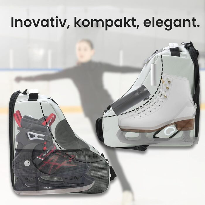 Сумка для ковзанів Otaro – водонепроникна та міцна | Для дітей та дорослих, для роликів та ковзанярського обладнання, сірого кольору