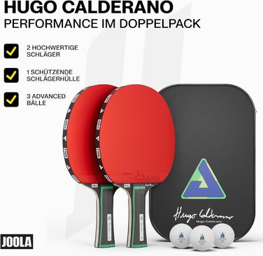 Набір для настільного тенісу JOOLA Hugo Calderano Edge: 2 ракетки + 3 м'ячі + чохол - 6 предметів