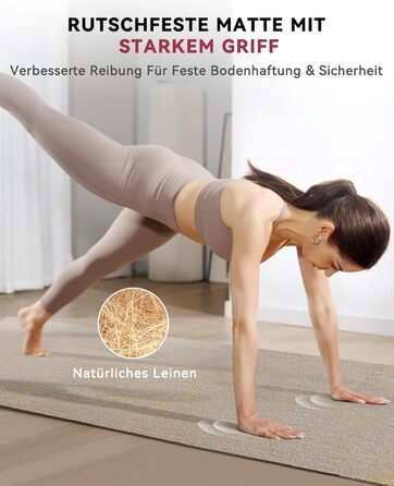 Великий килимок для йоги та фітнесу HAPBEAR Yogamatte XXL, протиковзкий мат для спорту та гімнастики, PVC, 8 мм товщина