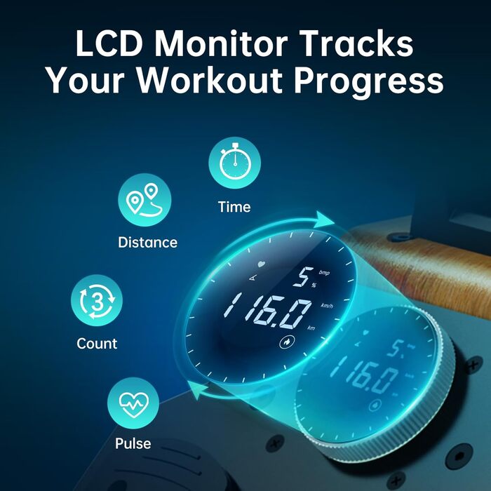 PASYOU Гребний тренажер для дому з дуба, складаний водяний рушникоріз з Bluetooth дисплеєм та 30-денною безкоштовною підпискою на Kinomap, рушникоріз з регульованим тримачем для планшету, вантажопідйомність 150 кг, PW60, коричневий