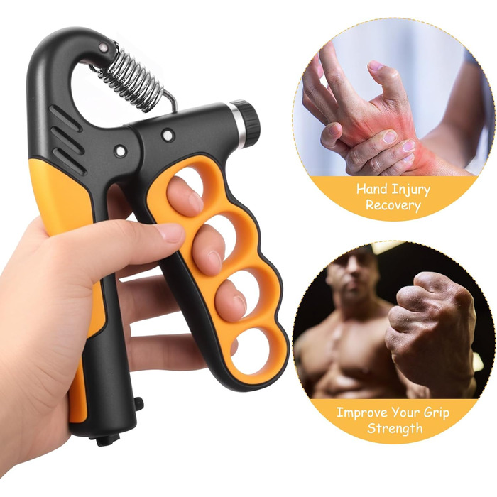Регульований ручний тренажер для зміцнення рук та пальців, 5-100 кг, набір для тренувань, помаранчевий