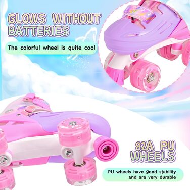 Роликові ковзани 2PM SPORTS для дітей: регульовані, рожево-блакитні, розмір 32-36 EU