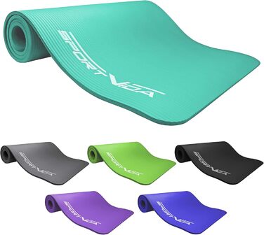 Килимок для йоги SportVida з нековзким покриттям, NBR, 180 x 60 x 1 см - для дому, з сумкою, фітнес-килимок, 2 розміри, 6 кольорів