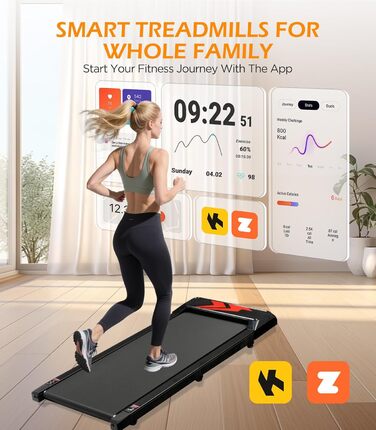 Cozary Walking Pad - біговий килимок для дому з нахилом, робочий стіл, 2-6 км/год, для офісу, з пультом та керуванням через додатки, двигун 2.5HP, LED-дисплей, вантажопідйомність 120 кг