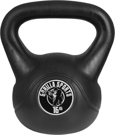 Кетлбел GORILLA SPORTS з пластика, 2-20 кг, одинично або комплект, з/без підставки – гиря для фітнесу