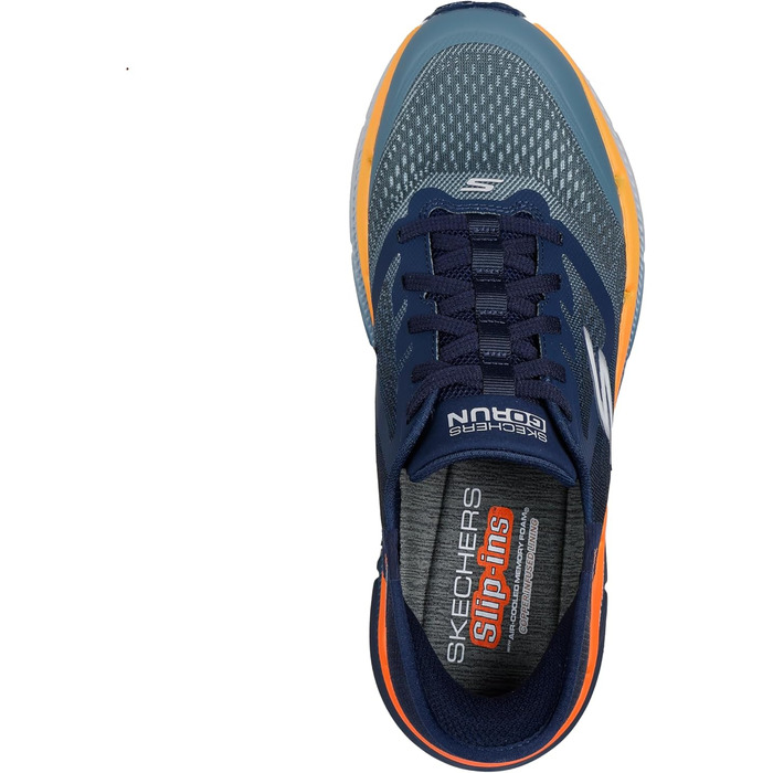 Чоловічі сліпони Skechers Max Cushioning Premier 2.0 Ascendant II, розмір 46 EU, темно-синій та помаранчевий, текстиль, синтетика