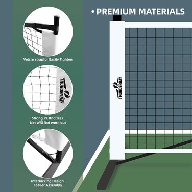 Мережа для піклболу THUNDERBAY портативна, стандартного розміру, антипровисання, стабільний металевий каркас та міцне PE-покриття