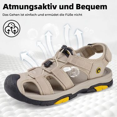 Чоловічі сандалі Mishansha закриті дихаючі водонепроникні, антиковзкі для активного відпочинку, розмір 40 EU, хакі