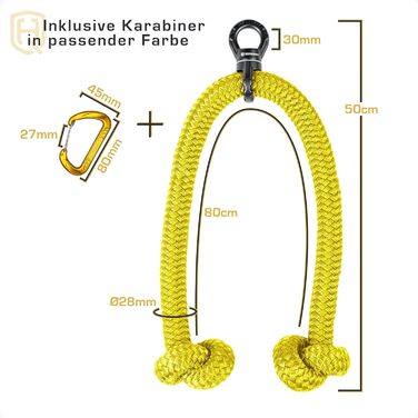 HQ Germany® Трицепсовий канат 90 см, різні кольори, для тренажерів, зроблено в Німеччині