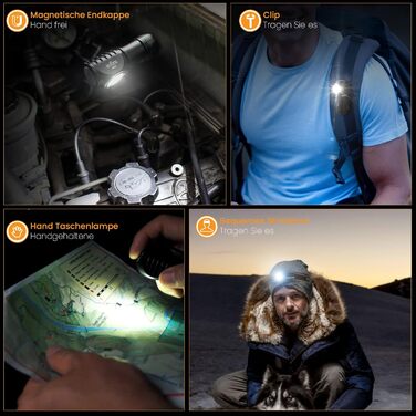 Sofirn HS10 Mini: LED-ліхтарик налобний, 1100 люмен, USB, 8 режимів, водонепроникний, 5000K, 90CRI для бігу, походів, риболовлі