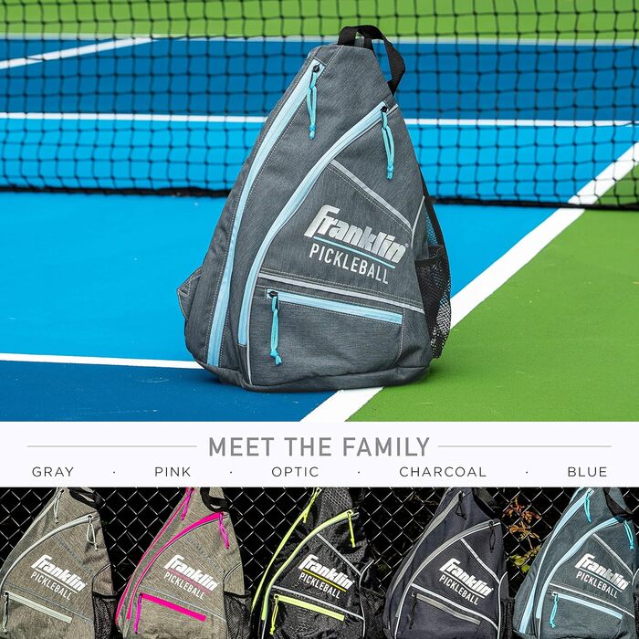 Рюкзак для піклболу Franklin Sports, сіро-синій – офіційний US Open, для екіпірування, чоловіків та жінок, місткий для ракеток, м’ячів та аксесуарів