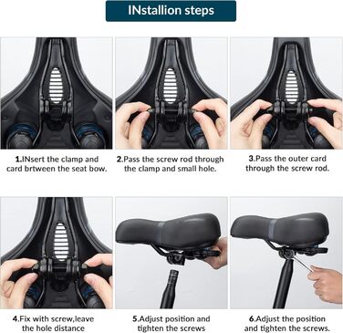 Велосипедний сідло ROCKBROS для жінок та чоловіків з Memory Foam, комфортне та зняття тиску, для MTB, City та Trekking велосипедів (Чорний)