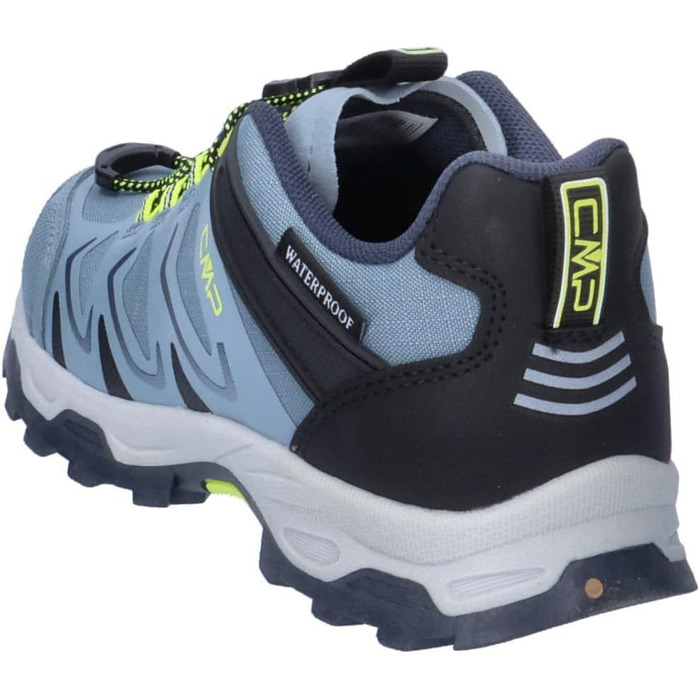 Дитячі черевики CMP Byne Low WP для активного відпочинку, водонепроникні, кольори: антрацит, кислотний зелений, розмір 35 EU