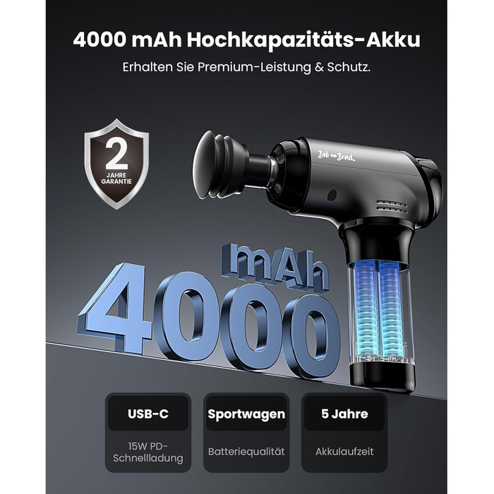 Масажер для тіла BOB AND BRAD T2 Ultra з підігрівом та терапією червоного світла. Професійний масажер глибоких тканин для спортсменів. Портативний масажер для відновлення м'язів. Подарунок для чоловіків та жінок.