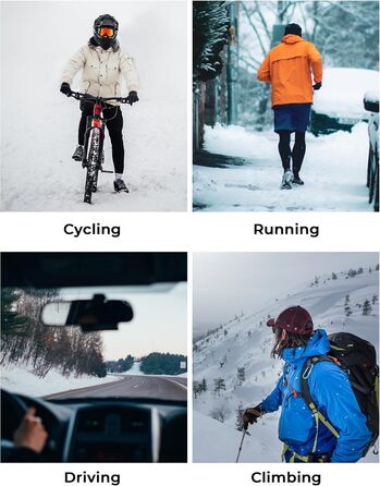 Велосипедні рукавички ROCKBROS для чоловіків та жінок з підтримкою сенсорного екрану, флісова підкладка, антиковзаюча поверхня, для їзди на велосипеді, бігу, піших прогулянок та повсякденного використання, розмір M, чорний