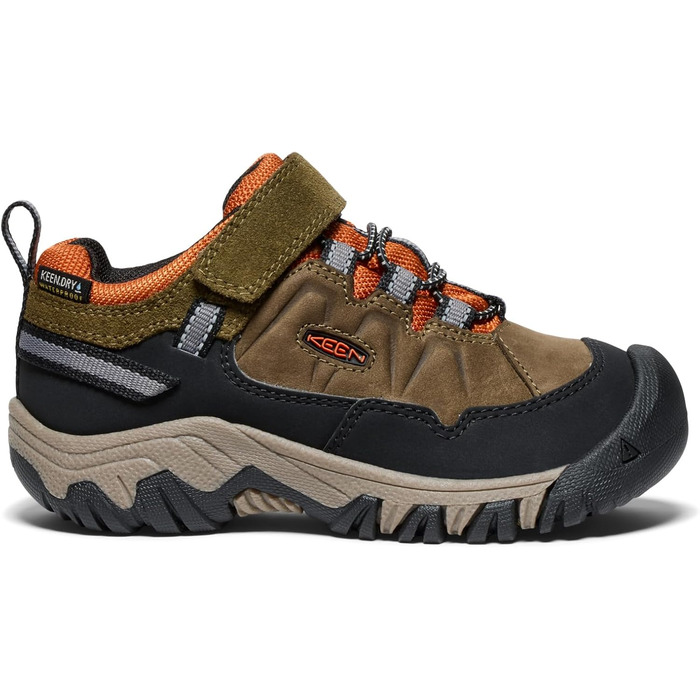 KEEN Targhee 4 Low - Водонепроникні трекінгові черевики для дітей (Dark Olive Gold Flame, 32/33 EU)