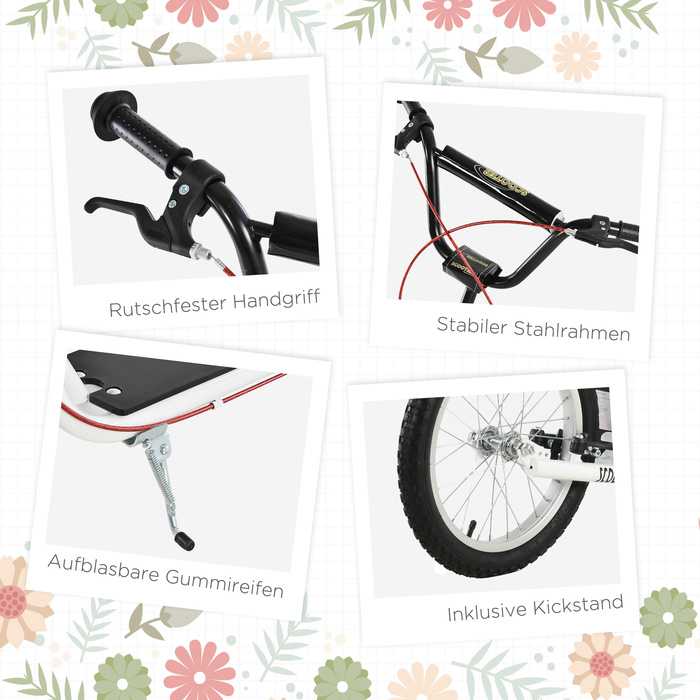 HOMCOM Дитячий самокат, Kick Scooter, Міський скутер, Самокат дитячий, Кікборд з пневматичними шинами, Ручне гальмо, Самокат дитячий, Складний | Аосом