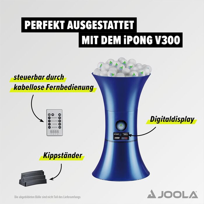 Робот для пінг-понгу JOOLA iPong V300 | Машина для м'ячів для настільного тенісу - тренажер для м'ячів 40+ мм, Single iPong V300