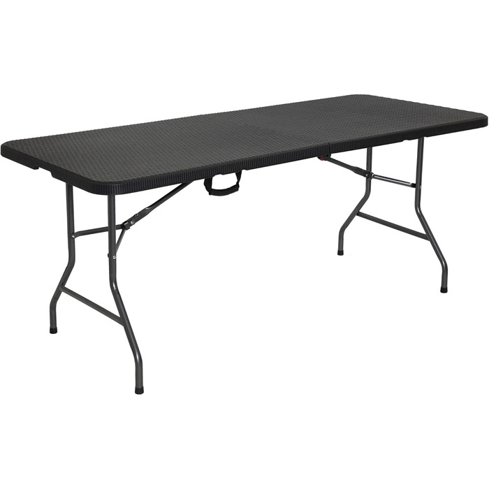 Складаний садовий стіл Arebos Buffettisch 182x74x74 см - чорний | для 8 осіб | з ручкою для перенесення