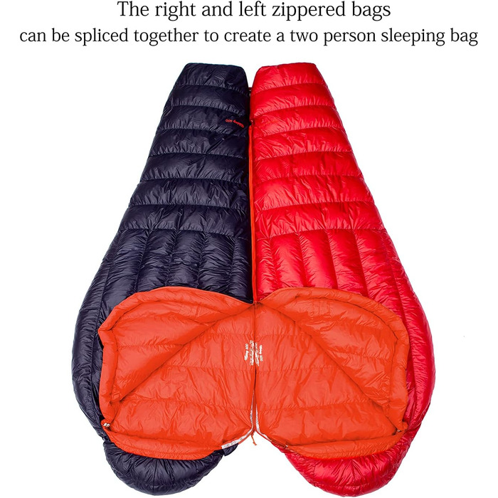 Спальний мішок кокон Mountaintop Ultralight 650 Fill Power (Качка) для кемпінгу, гірських походів, 32°F (чорний)