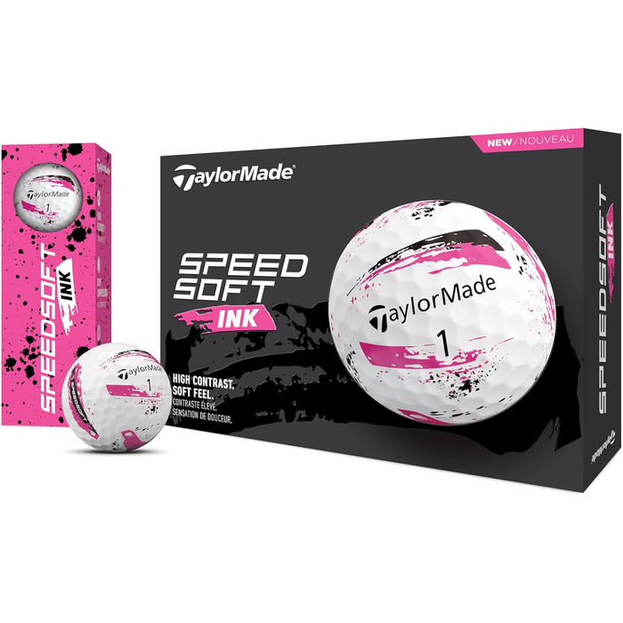 М'яч для гольфу TaylorMade TM24 SpeedSoft Ink біло-рожевий