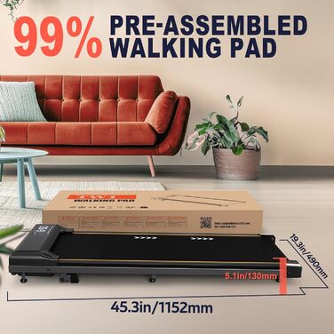 Бігова доріжка для дому Walking Pad з LED-дисплеєм, 2-в-1 для ходьби та бігу, пульт ДК, мотор 2.25HP, швидкість 1-6 км/год, гарантія 2 роки