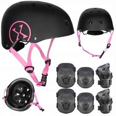 Дитячий велосипедний шолом з регулюванням та комплект захисту для скейтбордингу, розмір XS