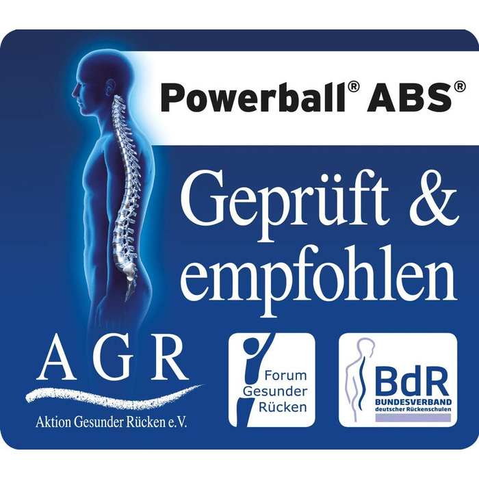 Гімнастичний м'яч TOGU Powerball ABS 65 см, сріблястий, вибухобезпечний
