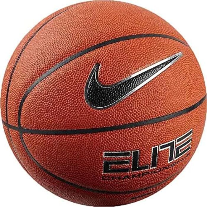 Баскетбольний м’яч Nike Elite Tournament 7, амбер/чорний/металік срібло, для дорослих, універсальний