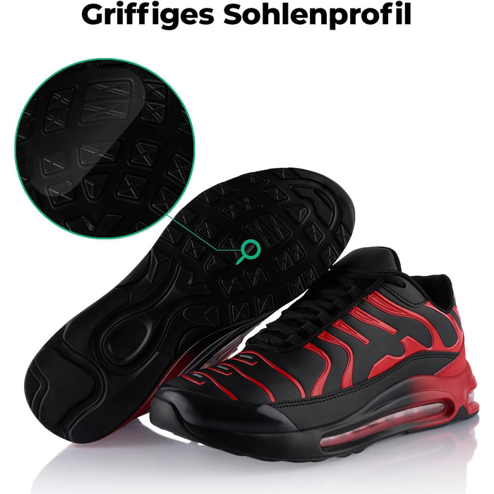 Спортивні кросівки для жінок та чоловіків, амортизація, легкі бігові кросівки, чорний, зелений, оранжевий (38 EU, чорний, червоний)