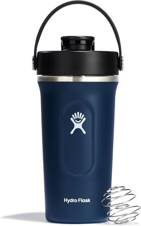 Термос-шейкер Hydro Flask 709 мл для протеїнових коктейлів, ізольована пляшка для спортивного харчування, індиго