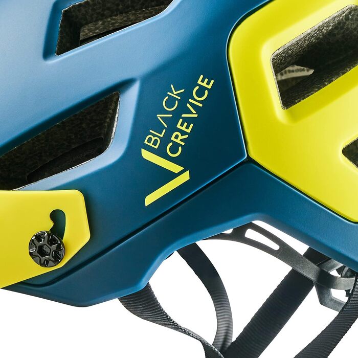 Велосипедний шолом BLACK CREVICE для дорослих, MTB, регульований, дихаючий, S/M (54-58 см), бірюзово-жовтий