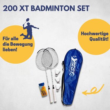 Бадмінтонний набір Best Sporting 200 XT: 2 ракетки, 3 волани, чохол