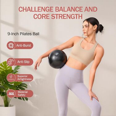Pilates Ring Slim Panda з м'якими ручками, 35 см, набір: кільце, м'яч, гуми, інструкція, сумка (Чорний)