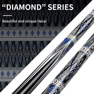 Більярдний кий Kmise Professional – 19, 20, 21 oz, з канадського клена, низька бія, карбоновий телескопічний подовжувач, для дорослих, 20 oz (566g), чорний