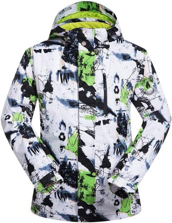 ALSOGO Комплект гірськолижний чоловічий: куртка та штани, зимовий, водонепроникний, вітронепроникний, з капюшоном, для сноуборду, розмір XL, колір зелений
