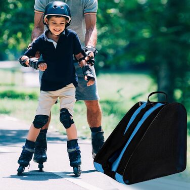 Сумка для роликових ковзанів, унісекс, з регульованим плечовим ременем, блакитна. Підходить для жінок, чоловіків, дітей.